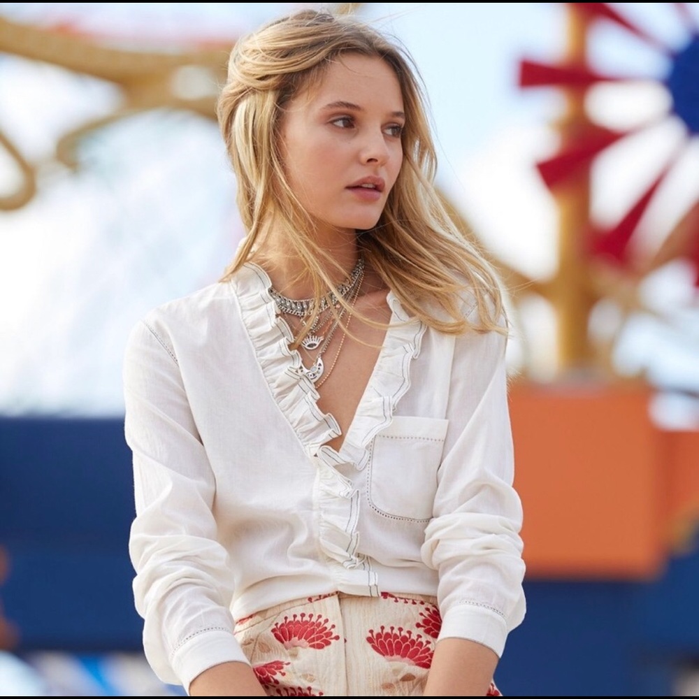 Sezane Capucine Blouse, Size 40 ~ fits like US 8